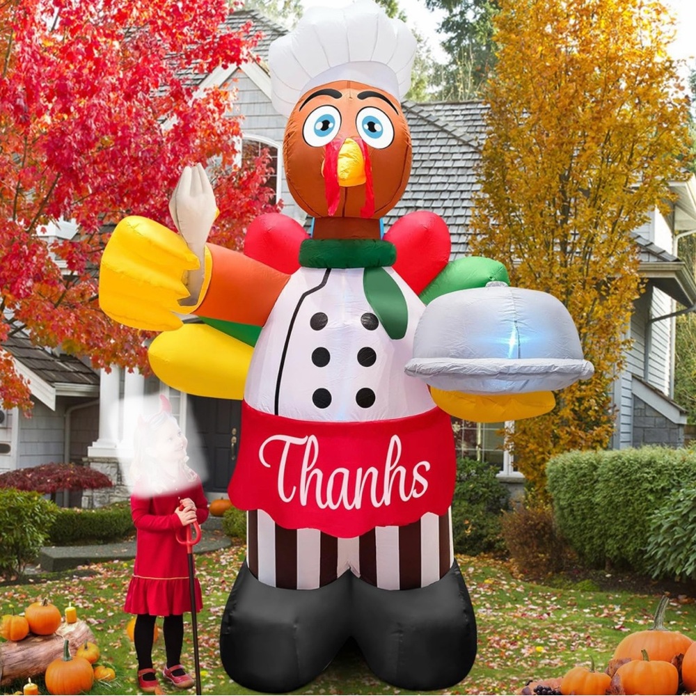 Thanksgiving Inflatable Turkey Chef Decoration